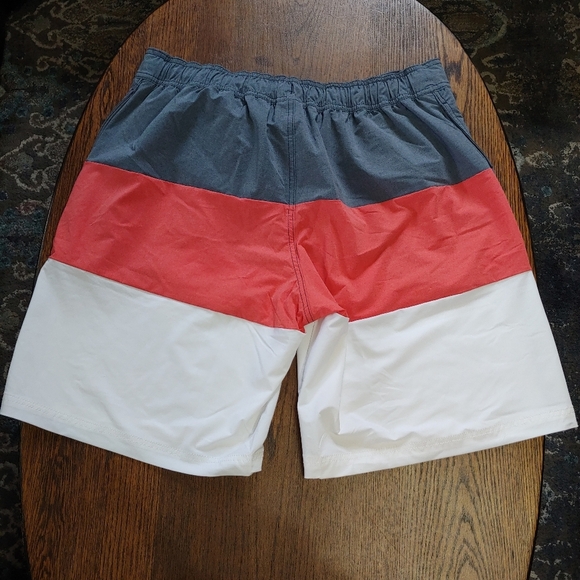 H&M Stripe Flat Front Tie Colorblock Board Shorts Swimming Shorts Size Men's XL - Picture 2 of 8